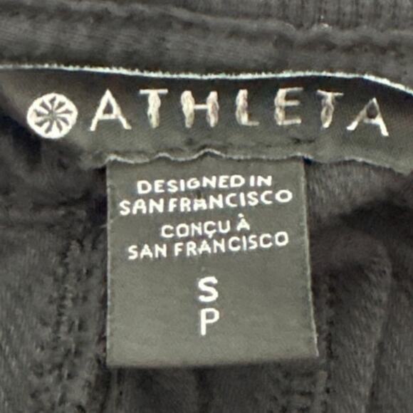 Athleta Elastic Waist Drawstring Farallon Midi Shorts Black Size Small Petite - Picture 8 of 8